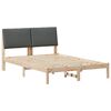 vidaXL Gultas rāmis ar galvas klāju brūns un tum&scaron;i pelēks 150 x 200 cm