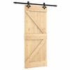 vidaXL Slīdo&scaron;ās durvis 85 x 210 cm Cieta priedes koks (neapstrādāts)