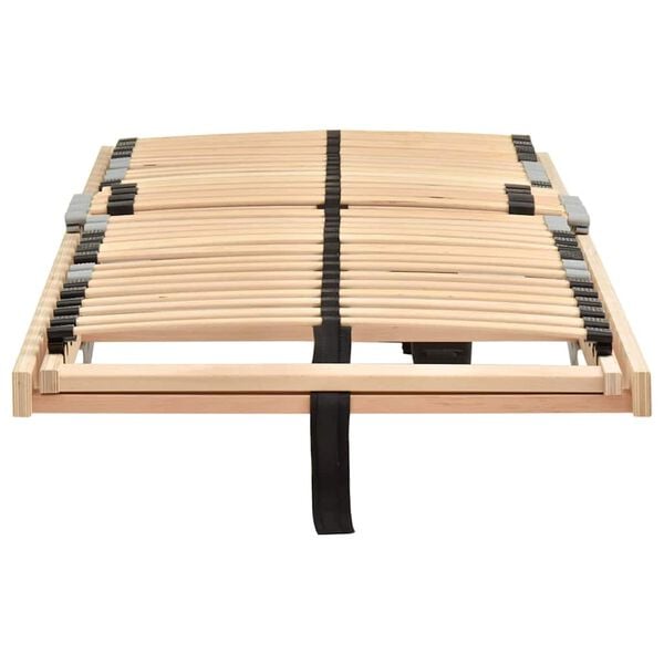 vidaXL Lamelu gultas pamatne Brūna 100 x 190 cm Cietais gobu koks