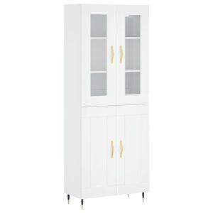 vidaXL augstais skapis, balts, 69,5x34x180 cm, inženierijas koks