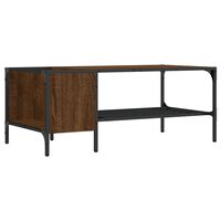 vidaXL kafijas galdiņš ar plauktu, brūna ozolkoka, 100x51x40 cm