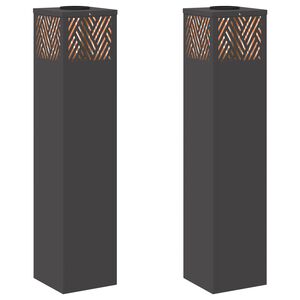 vidaXL Saules LED ceļa gaisma 2 gab. Silti balts 18 x 18 x 80 cm