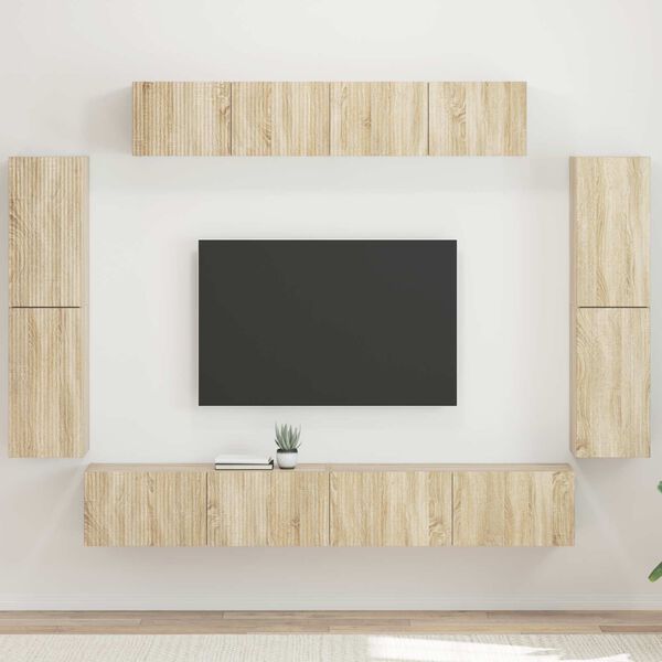 vidaXL Televizora skapī&scaron;a 8 pcs Sonoma ozols