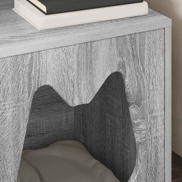 vidaXL Kaķu māja Pelēks Sonoma 42,5 x 40 x 53,5 cm Inženierijas koks