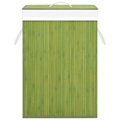 vidaXL veļas grozs ar 1 nodalījumu, bambuss, zaļš