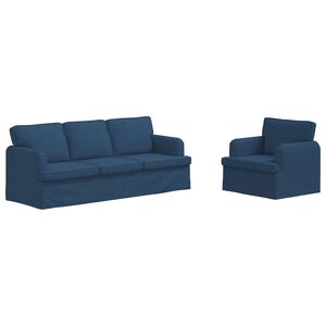 vidaXL Dīvānu komplekts 2 pcs Zila 201 x 80 x 85 cm audums