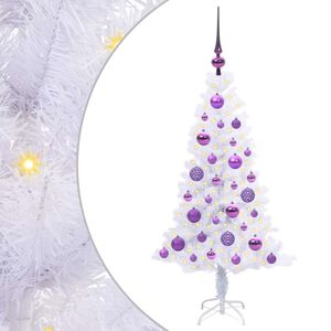 vidaXL Mākslīgā Ziemassvētku eglīte Balts 120 cm PVC un tērauds