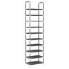 vidaXL apavu plaukts 10 līmeņu, melns, 44x28x180 cm, neausts audums