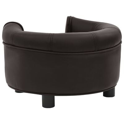 vidaXL suņu dīvāns, brūns, 48x48x32 cm, plīšs, mākslīgā āda