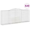 vidaXL arkveida gabiona grozi, 20gb., 400x50x160/180cm, cinkota dzelzs