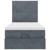 vidaXL Osmaņu gultas rāmis ar matračiem tumši pelēks 90x190 cm samts