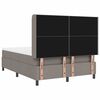 vidaXL LED gultas pamatne ar matraci Pelēkbrūna 140 x 190 cm audums