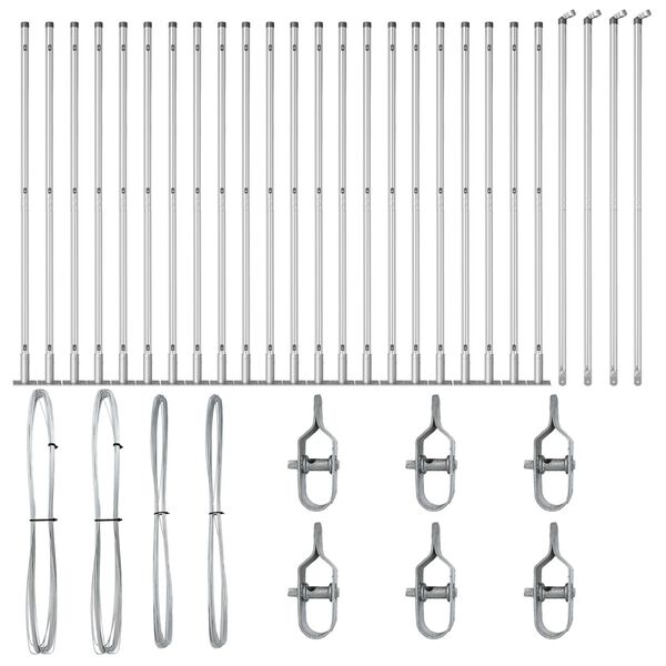 vidaXL Žoga āķis 26 pcs Pelēka Izmērs: 3,2 x 3,2 x 83,5 cm Tērauds