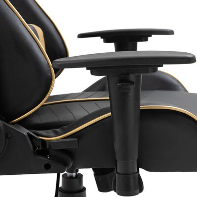 vidaXL datorspēļu krēsls, zelta krāsas mākslīgā āda
