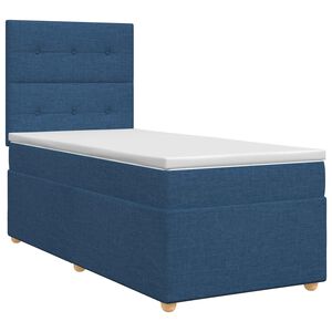 vidaXL Kontinentālā gulta ar matraci Zila 80 x 200 cm Audums