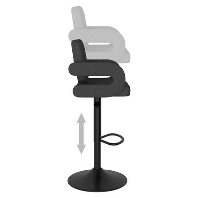 vidaXL bāra krēsli, 2 gab., tumši pelēks audums