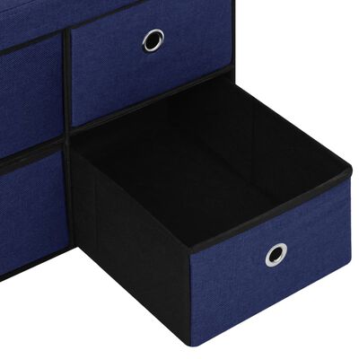 vidaXL soliņš ar kasti, zila, 76x38x38 cm, mākslīgais lins