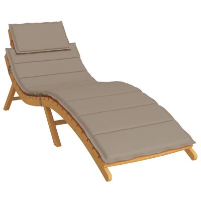 vidaXL sauļošanās krēsla matracis, 186x58x3 cm, audums, pelēkbrūns
