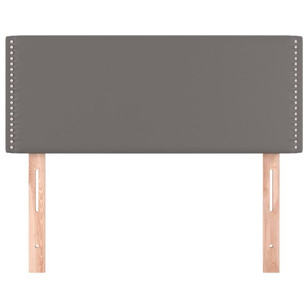 vidaXL gultas galvgalis, 100x5x78/88 cm, pelēka mākslīgā āda