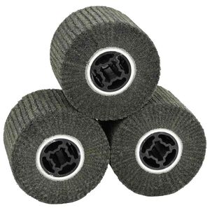 vidaXL Smirģeļu ruļļi 3 pcs Melna 12 x 12 x 10 cm Sintētiskā &scaron;ķiedra