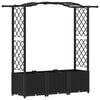 vidaXL Pacelta gulta ar treliem un jumtu Melns 164 x 40 x 142 cm PP