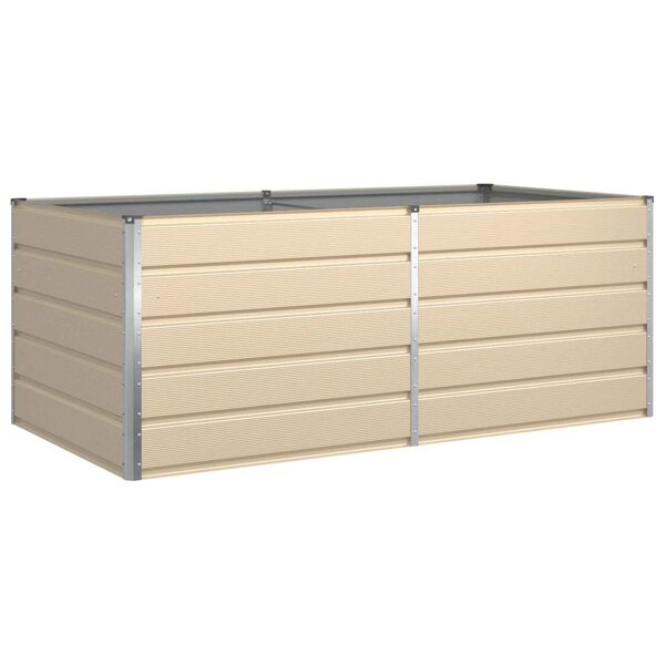 vidaXL Puķu kaste Krēms 195 x 100 x 45 cm Cinkots tērauds