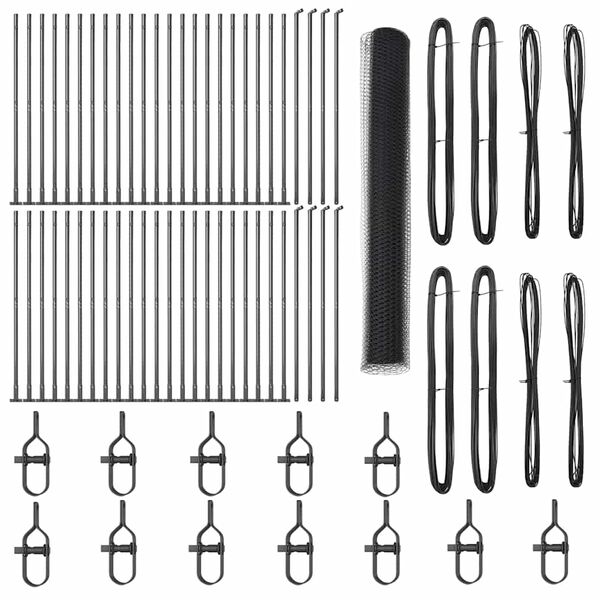 vidaXL Žoga āķis Pelēka 100 x 1,2 m (13 mm siets) Tērauds un PVC