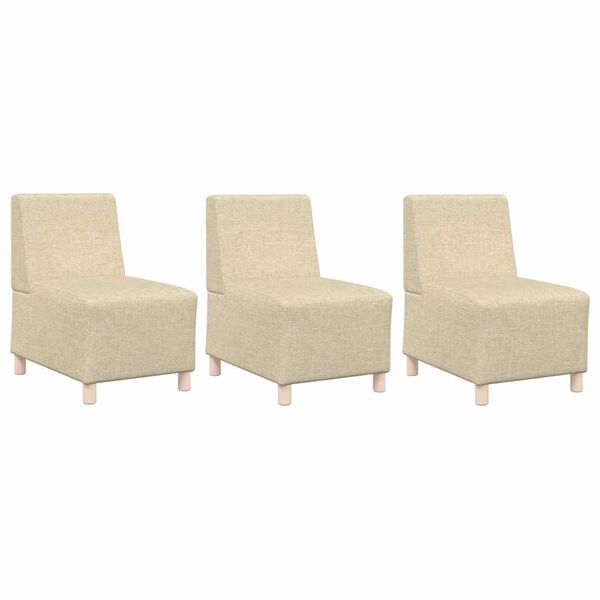 vidaXL Modulārais bezrku dīvāns 3 pcs Krēmkrāsa 55 x 74 x 82 cm audums