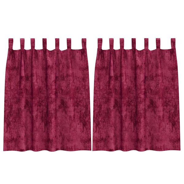 vidaXL Samta aizkari 2 pcs Vīna sarkans 140 x 140 cm Samts