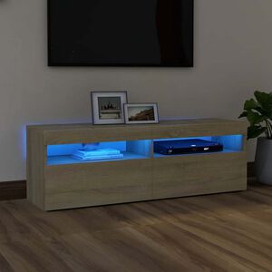 vidaXL TV galdiņ&scaron; ar LED lampiņām, 120x35x40 cm, ozolkoka krāsā
