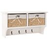 vidaXL sienas plaukts, balts, 60x23,5x33 cm, paulonijas koks