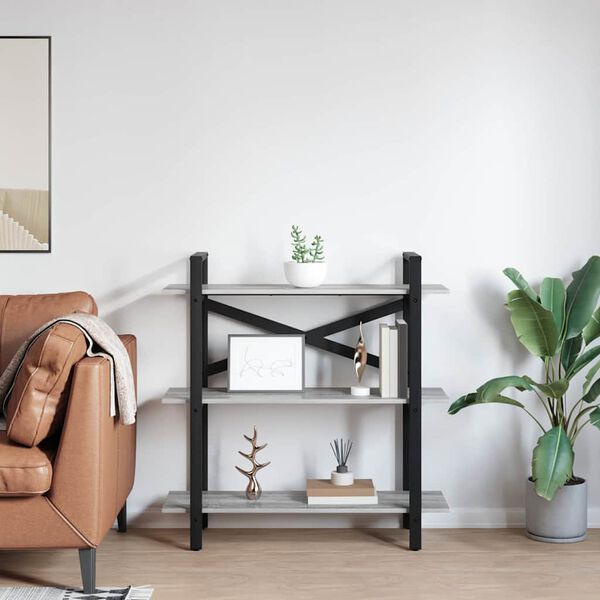 vidaXL Grāmatu plaukts Pelēks Sonoma 100 x 33,5 x 102 cm