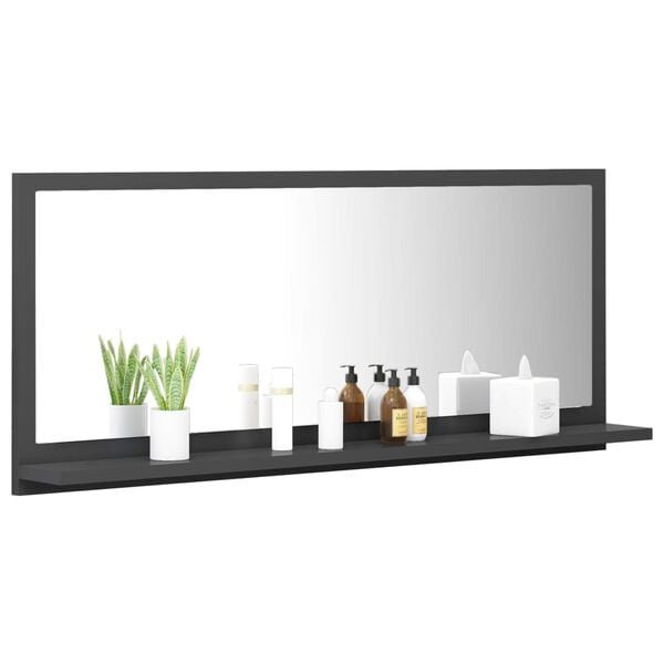 vidaXL vannasistabas spogulis, pelēks, 90x10,5x37 cm