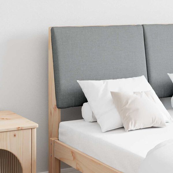 vidaXL Mīkstināts gultas galvgalis Gaiši pelēks 120 cm