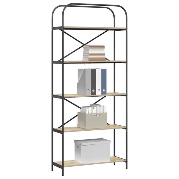 vidaXL Grāmatu plaukts Sonoma ozols 80 x 30 x 183 cm Inženierijas koks