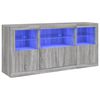 vidaXL kumode ar LED lampiņām, pelēka ozolkoka krāsa, 142,5x37x67 cm