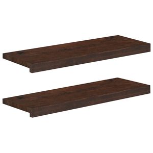 vidaXL Kāpņu pakāpieni 2 gab. 80 x 25 x 2 cm Tum&scaron;i brūna