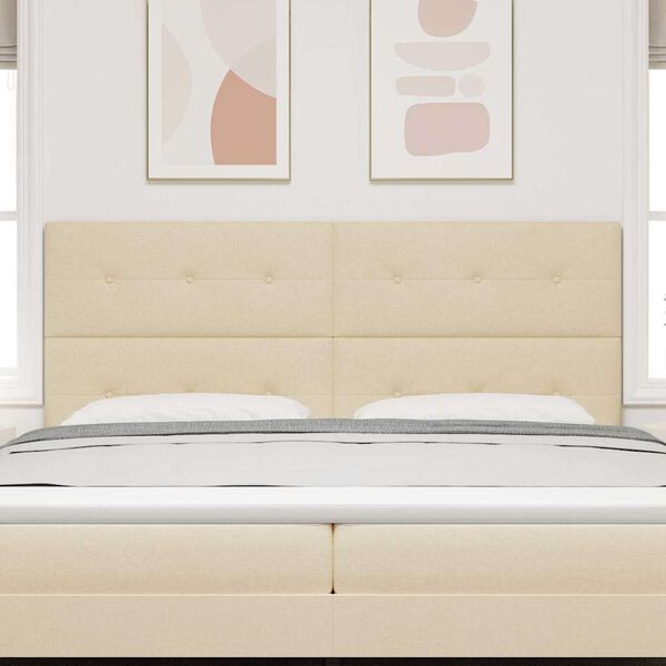 vidaXL Augstuma regulējama galvas Krēmkrāsa 200 cm audums