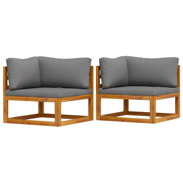 vidaXL stūra dīvāni, 2 gab., tum&scaron;i pelēki matrači