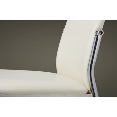 vidaXL virtuves krēsli, 4 gab., balta mākslīgā āda