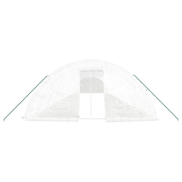 vidaXL siltumnīca ar tērauda rāmi, balta, 100 m&sup2;, 20x5x2,3 m