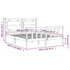 vidaXL gultas rāmis ar galvgali, King size izmērs, masīvkoks