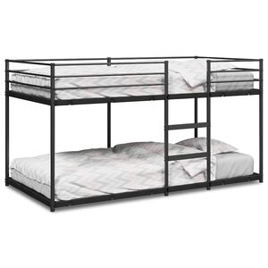 vidaXL Divstāvu gulta bez matrača Melns 75x190 cm Tērauds