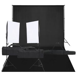 vidaXL fotostudijas komplekts, gaismas un fons