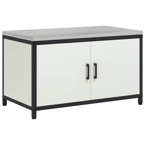 vidaXL Virtuves Uzglabā&scaron;ana ar plauktu Balts 60 x 50 x 92 cm Tērauds