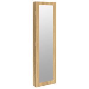 vidaXL sienas rotaslietu skapītis ar spoguli, 30x8,5x106 cm
