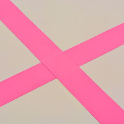 vidaXL piepūšams vingrošanas paklājs ar pumpi, 700x100x10 cm, rozā PVC
