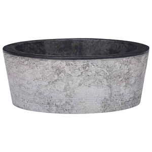 vidaXL izlietne, &Oslash;40x15 cm, melns marmors