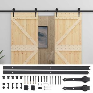 vidaXL Slīdo&scaron;ās durvis 2 gab. 90 x 210 cm Priedes masīvkoks