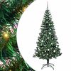 vidaXL Mākslīgais LED Ziemassvētku eglīte Zaļa 210 cm PVC un metāls